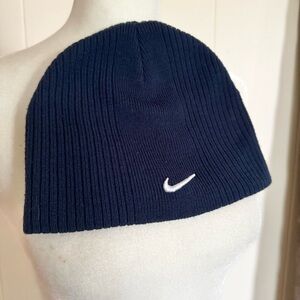 Nike Navy Stretch Beanie Men's Sports Casual Solid Winter Fall One Size Y2K